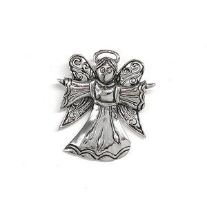 Silver Angel Brooch - Vintage Jewelry, Convertible to Pendant, Sterling Silver